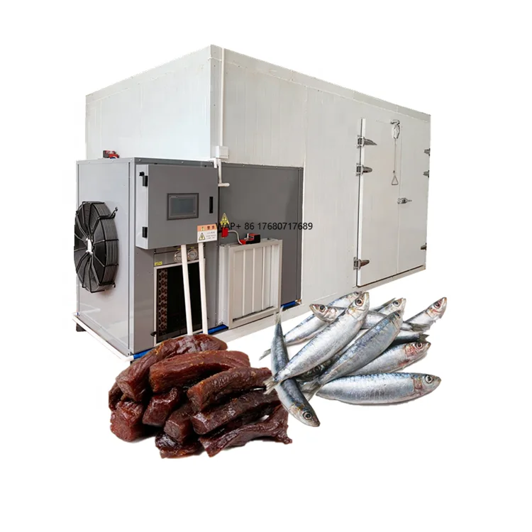 ماكينة تجفيف اللحوم بالهواء الساخن التجارية مزدوجة النوع البارد لحم الخنزير ولحم البقر المتشنج مضخة الحرارة آلة تجفيف اللحوم المعالجة للأغذية CE