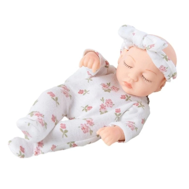 Q0KB 7in Dolls & Accessory Caucasian Doll Reborns Figurine เกมการเลี้ยงดู