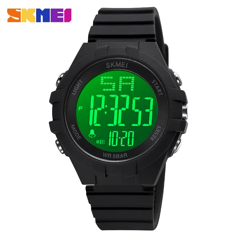 Skmei Fashionable Cool Outdoor Sports Waterproof Silicone Push-Button Universal Electronic Watch for Male Students