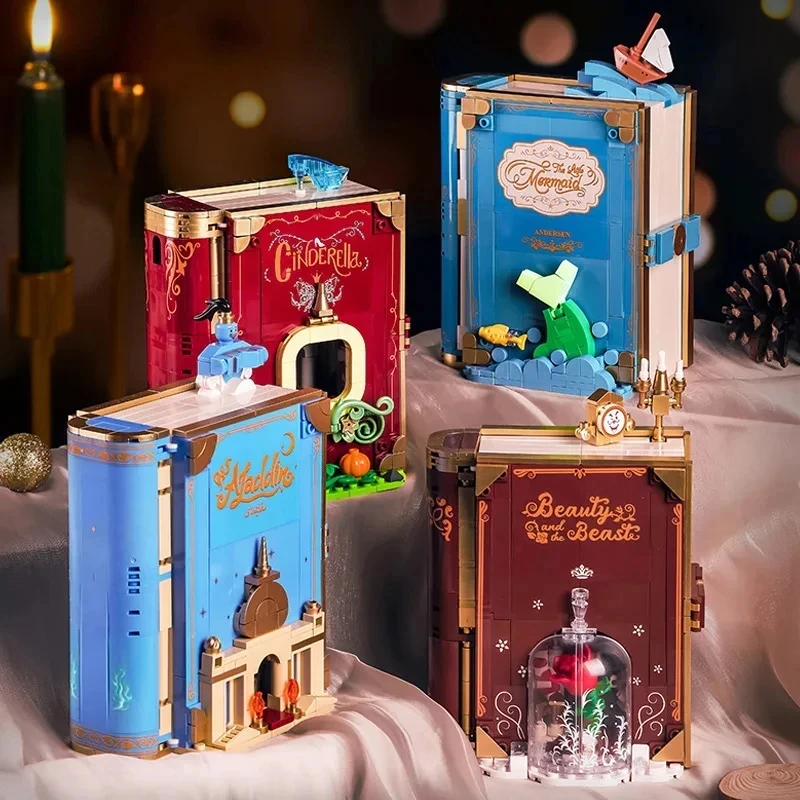 Dream Princess 3D Storybook Building Blocks Books Anime Film MOC Bricks Toys Cute Fairy TalesModel Children Girl Birthday Gifts