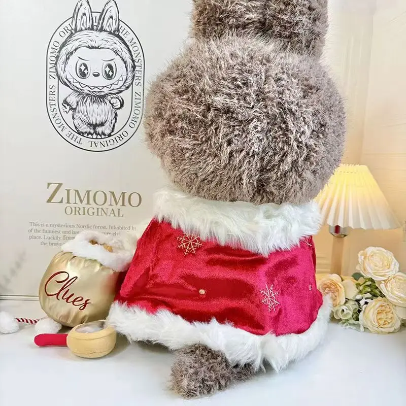 58 cm Labubu Kleding Kerst Mantel Baby Jurk Internet Celebrity Zimomo Queen'S High Ding Baby Jurk Kerstcadeau Decoratie