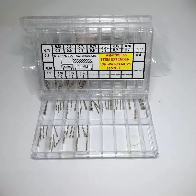 Watch Stem Extender Set 65pcs Winding Stem Extensions 0.7 0.8 0.9 1.0 1.2 Watch Repair AccessoriesFor Wachmaker