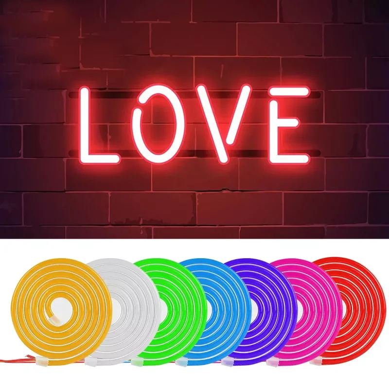 Imagem -04 - Flexível Neon Led Light Strip Sinal de Publicidade ao ar Livre Impermeável Faixa de Luz Decorativa Baixa Tensão 5m 12v 612 2835