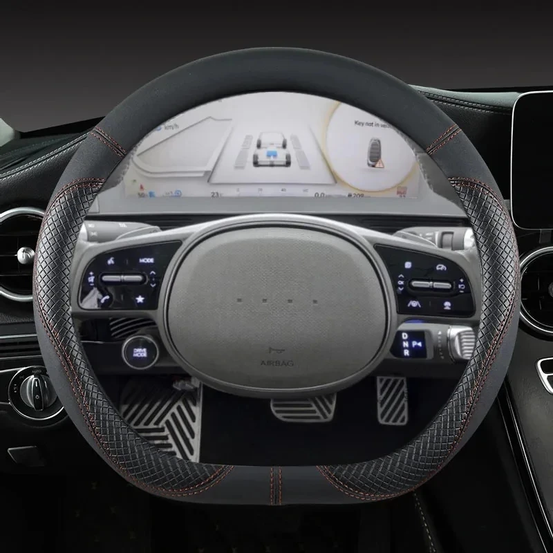 For Hyundai ioniq 5 2016 2017 2018 2019 2020 2021 2022 ioniq 6 2023 Car Steering Wheel Cover D Shape PU Leather Auto Accessories