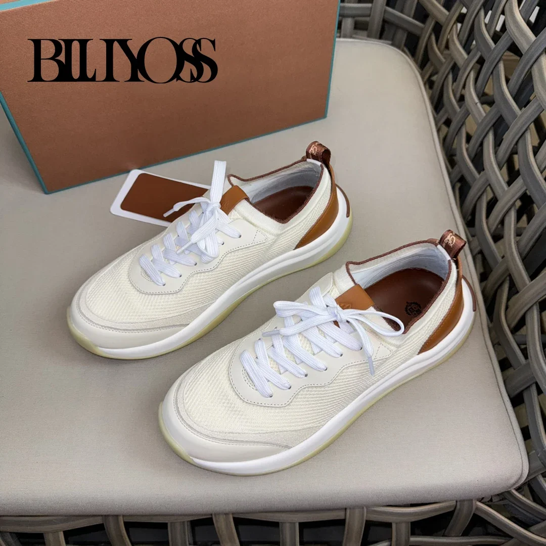 BLLIYOSS-Chaussures de Course Classiques à Lacets pour Homme, Marche, Souhait, Confort, Plein Air, Argent, Grande Taille Européenne 38-46, Haute Qualité, Nouvelle Collection 2024