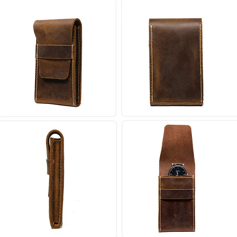 Leather Watch Bag With Convenient Flip Cover Simple Watch Storage Bag Single Piece Watch Leather Case To Prevent Scratches