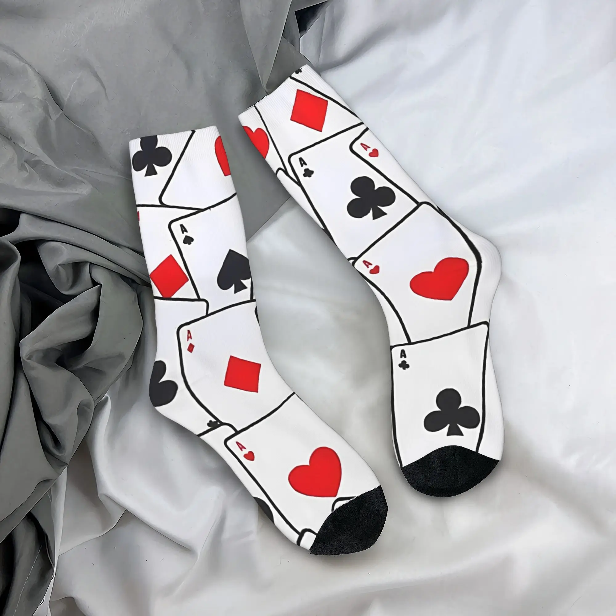 Playing Poker card suits symbols  Stockings Men  Socks High Quality Kawaii Socks Winter Cycling Anti-Slip Design Socks Gift