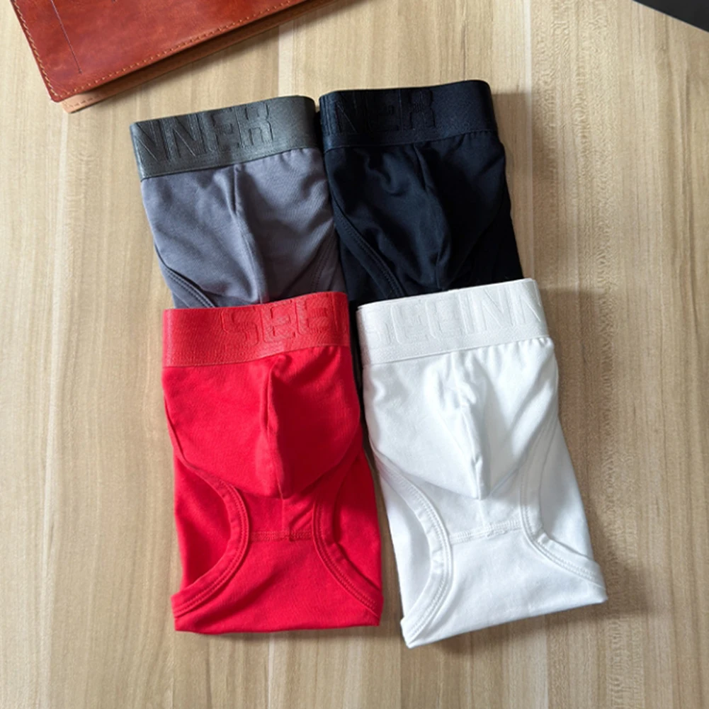 Men Everyday Cotton Briefs Underwear High Fork Bulge Pouch Solid Underpants Soft Waistband Stretch 95 Cotton 5 Spandex