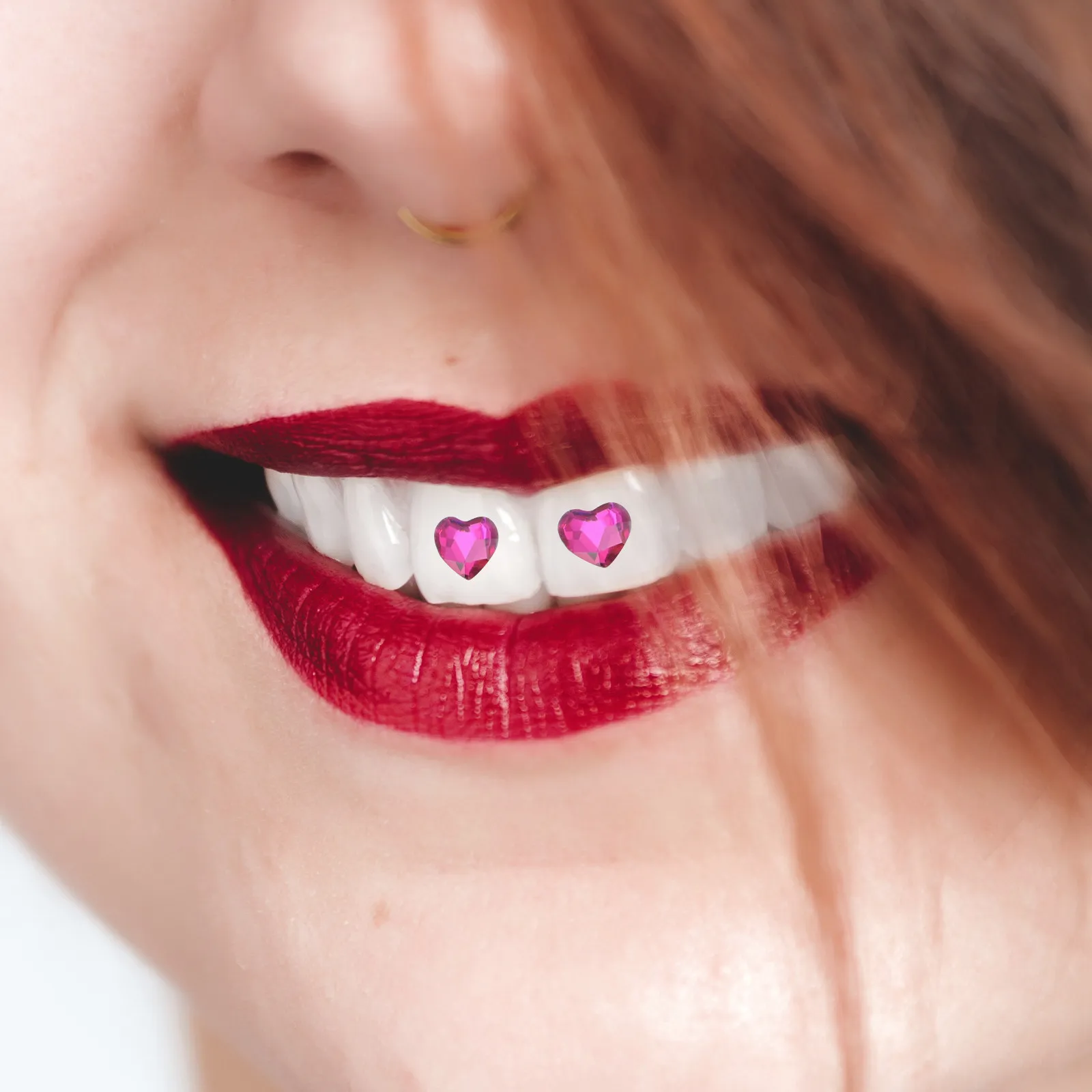 10Pcs Love Heart Teeth Gems Glitter Crystal Teeth Jewelry Unique DIY Tooth Jewelry Rhinestones Rhinestones for Makeup