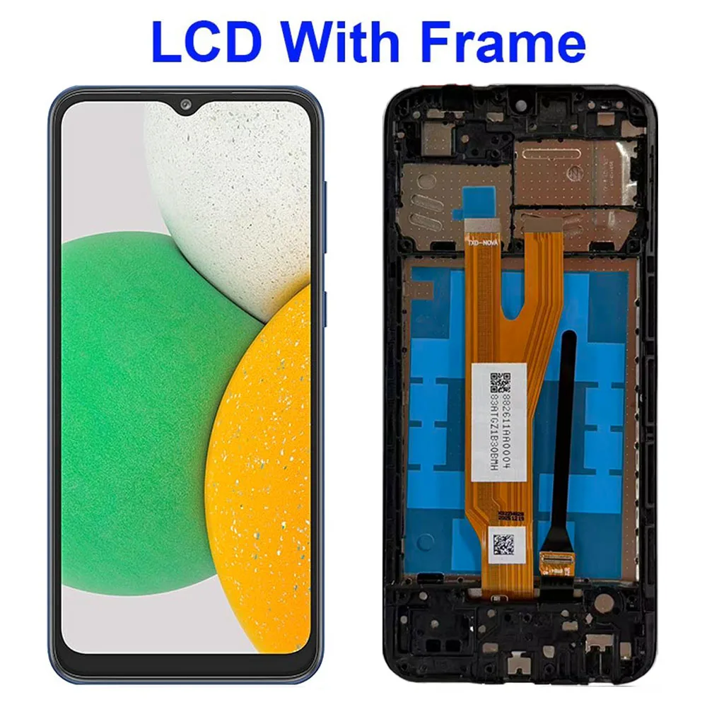 Pantalla LCD de 6,5 pulgadas, digitalizador de pantalla táctil, conjunto completo con pieza de repuesto de marco para Samsung A03 Core A032F A032F/DS A032M