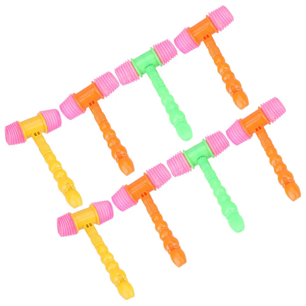 

8Pcs Hammer Plastic Reusable Lightweight Children Plaything Squeaky Pounding Small Hitting Mallet Gift