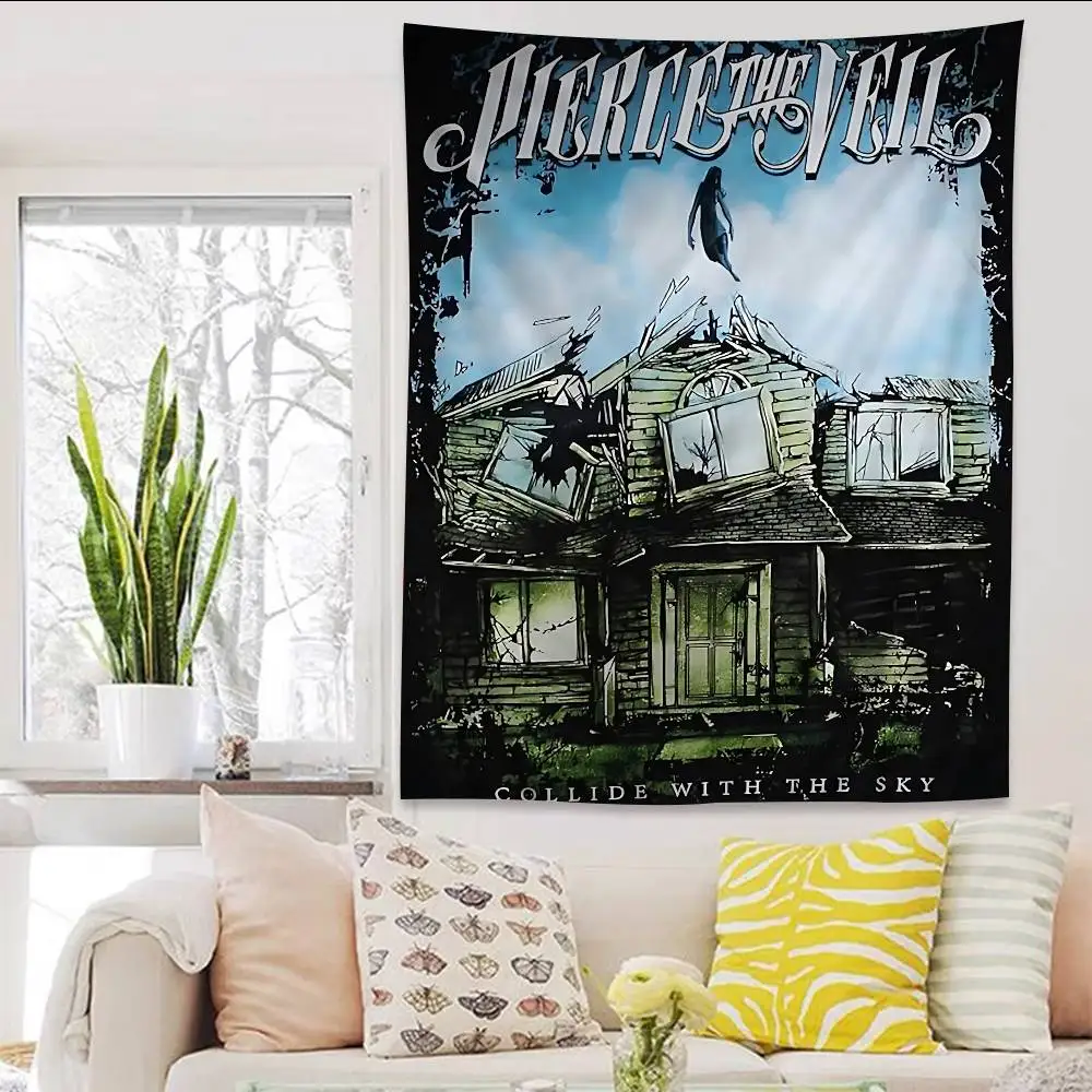 Band Pierce The Veil Band Cartoon Wandteppich Kunst Science-Fiction Zimmer Heimdekoration Wandbehang – Detail 6
