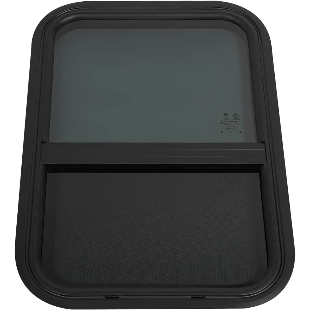 استبدال نافذة RV المنزلقة العمودية، 15 وات × 22 ساعة، مع شاشة شبكية للمركبات العتيقة