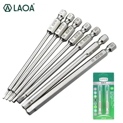 LAOA 2pcs Hex Electric Screwdriver Bits with Magnetic S2 Alloy Steel Screwdriver Head