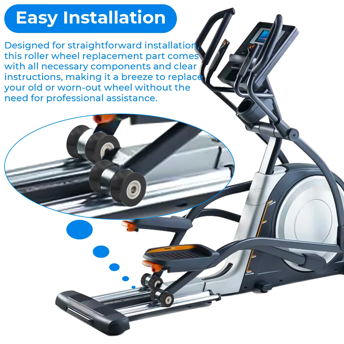 La rueda del rodillo del OEM 340773 funciona con Epic FreeMotion HealthRider Proform para elíptico NordicTrack