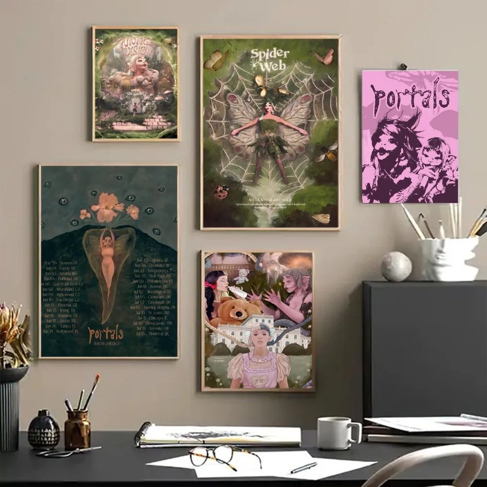 M-Melanie Portals MartinezS Anime Posters Sticky Decoracion Painting Wall Art White Kraft Paper Wall Decor