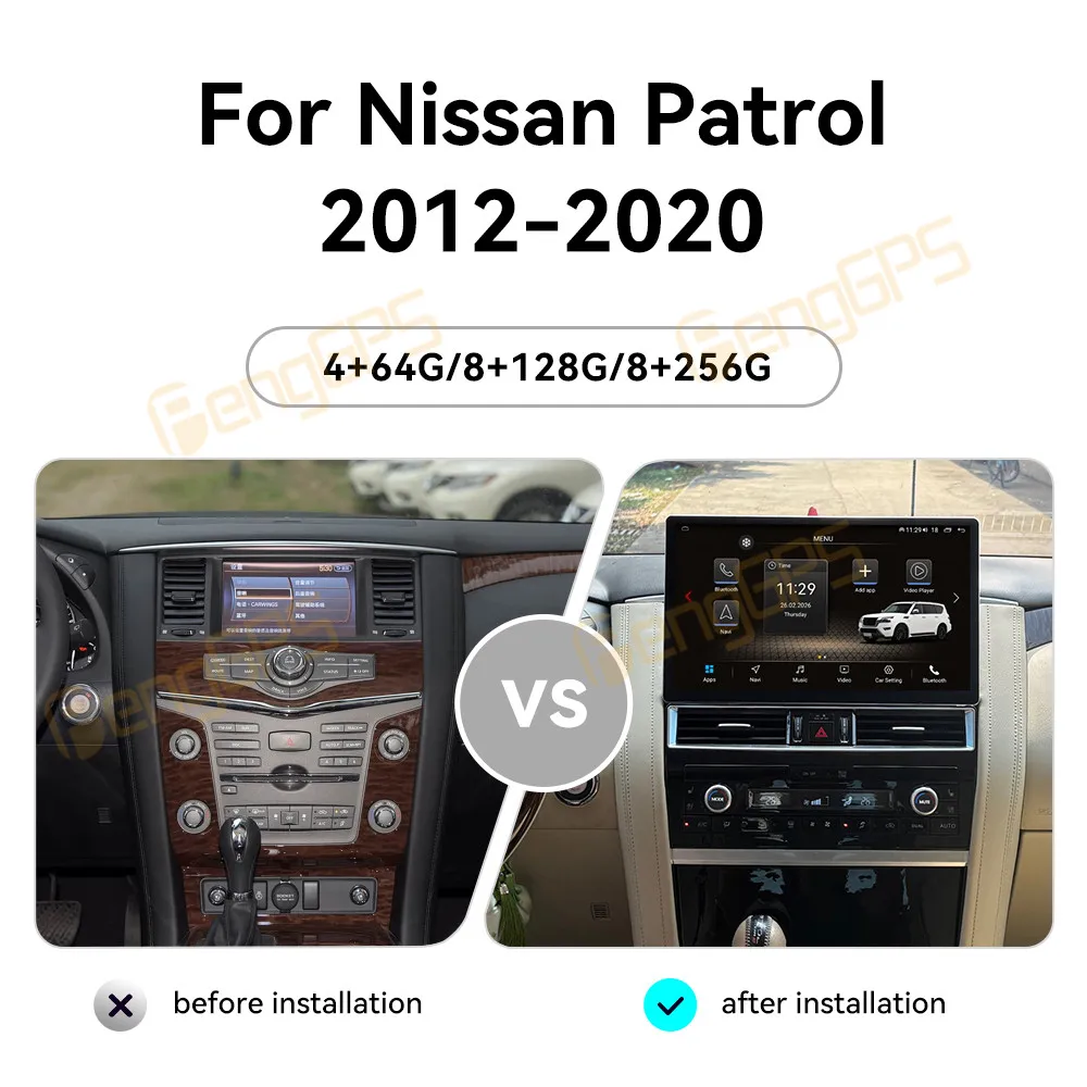 14.6 Inch Ultra Large HD Touch Screen Android 15 Car Radio Wireless CarPlay GPS DSP Navi Stereo For Nissan Patrol 2012-2020