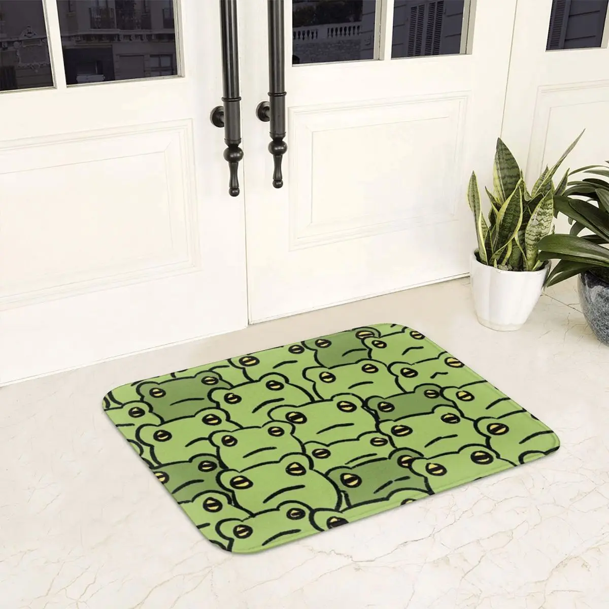 

Green Frog Pattern Anti-slip Doormat Floor Mat Absorbent Mat Carpet Rug for Kitchen Entrance Home Bedroom Footpad Mats