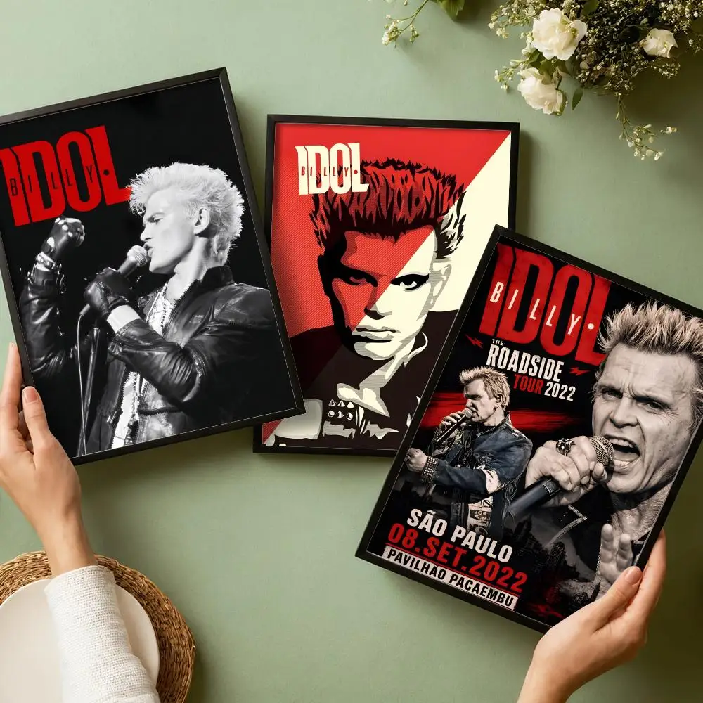 Rap Singer B-Billy I-Idol Poster Decorative Wall Art Stickers Mural Photo Print for Home Living Room Hallway Decor
