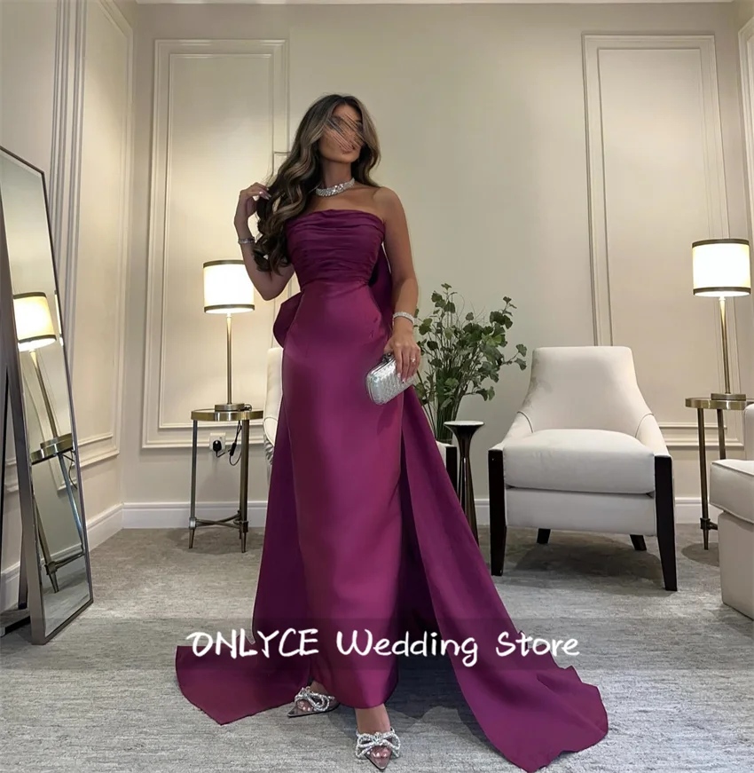 高級パープルトルコイブニングドレス 2025 弓誕生日パーティー Vestidos ロングウエディングドレスウェディングパーティードレスカスタマイズ
