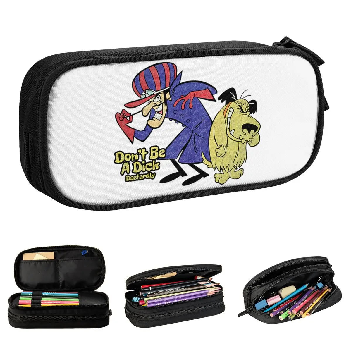 

New Dick Dastardly And Muttley Wacky Races Pencil Case Pencilcases Pen for Student Big Capacity Pencil Bags Cosmetic Stationery