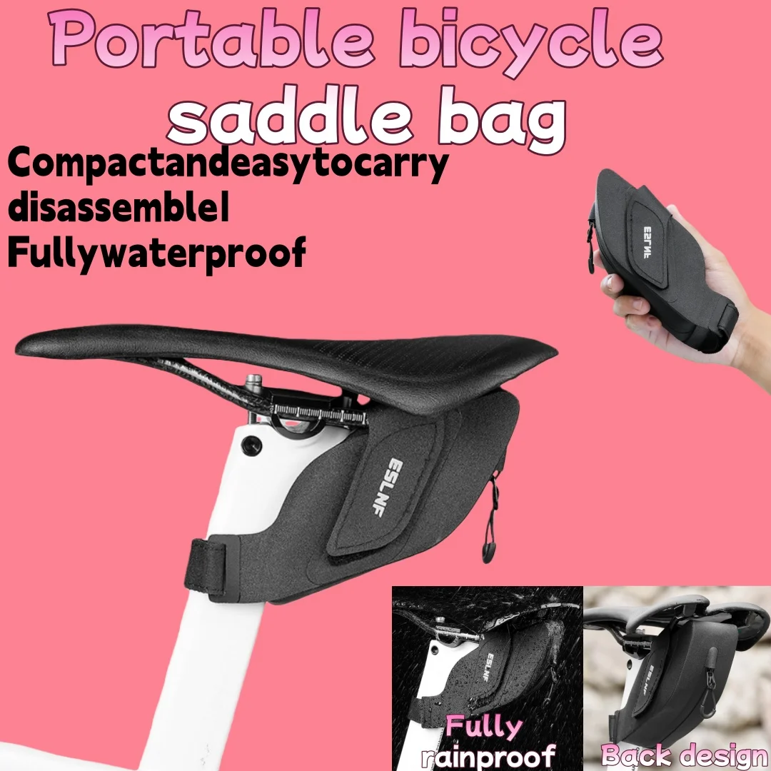 Borsa da coda per bici da strada, borsa da sella, borsa da ciclismo, mountain bike, borsa portatile, impermeabile, di grande capacità, attrezzatura da ciclismo