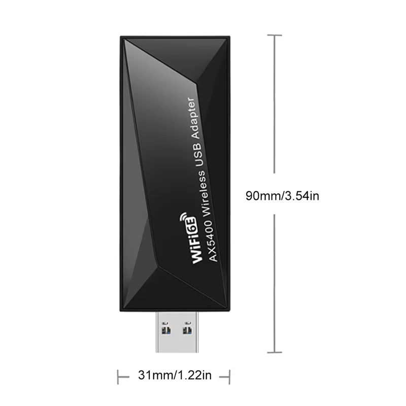 

AX5400 Wi-Fi 6E USB-адаптер 5400 Мбит/с Беспроводная карта Wi-Fi 2,4G/5G/6Ghz Трехдиапазонный адаптер USB3.0 Wi-Fi6e для Win10 и Win11