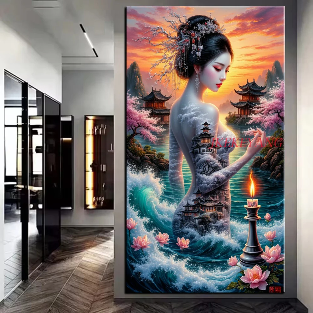 

Красивая женщина и цветы картина DIY алмазная живопись вышивка крестиком полные дрели Алмазная мозаика новая коллекция домашний декор