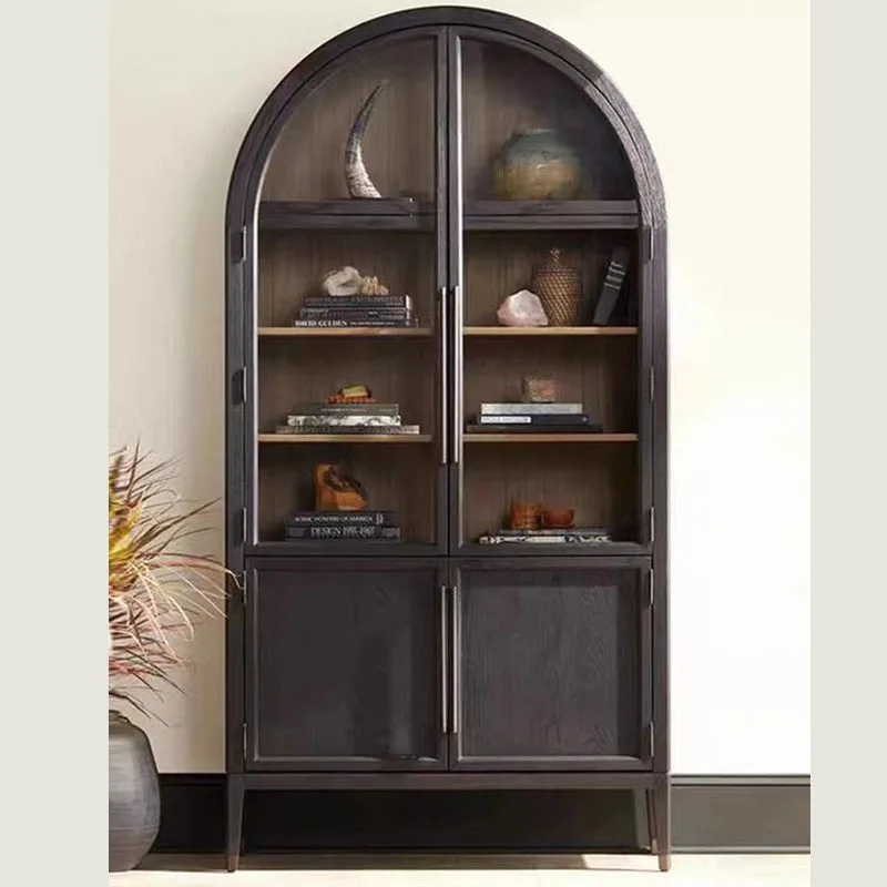 Storage, dining side cabinet, bookcase, Nordic arched storage cabinet, simple modern French retro