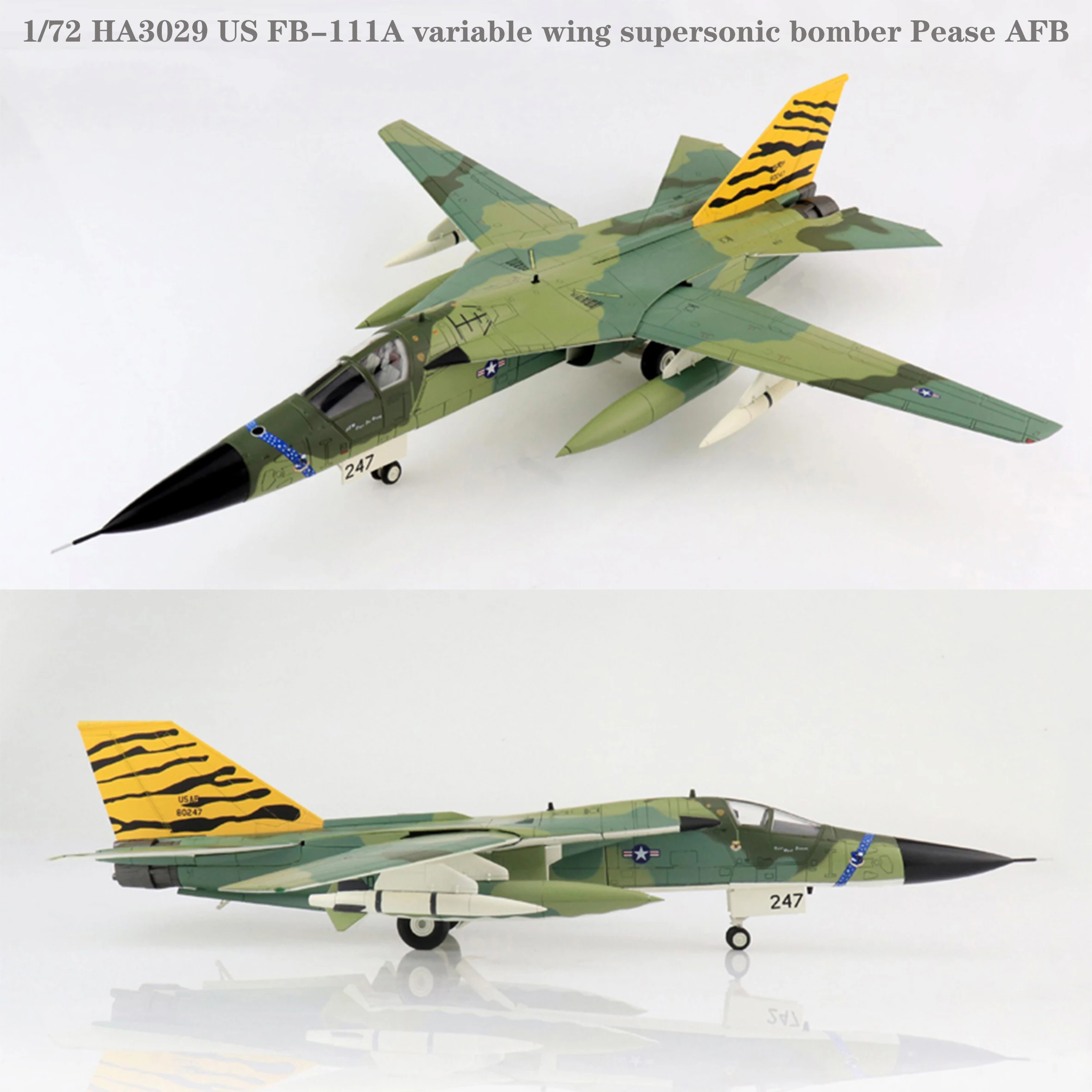 

Fine 1/72 HA3029 US FB-111A variable wing supersonic bomber Pease AFB Alloy collection model