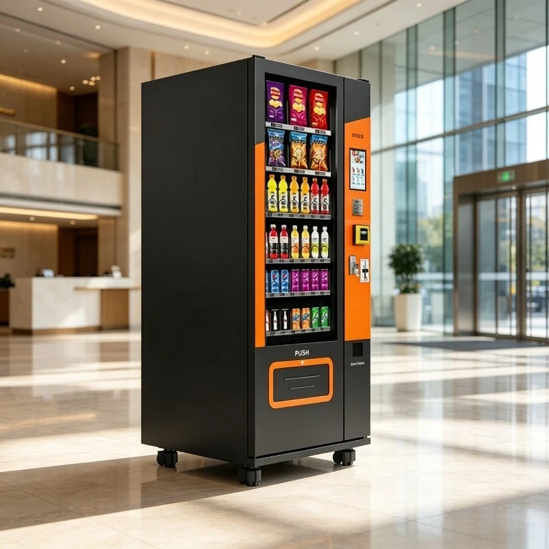 Art Gallery Snack Beverage Vending Machine Simple Elegant Appearance Matches High-End Exhibition Indoor Environment Retail