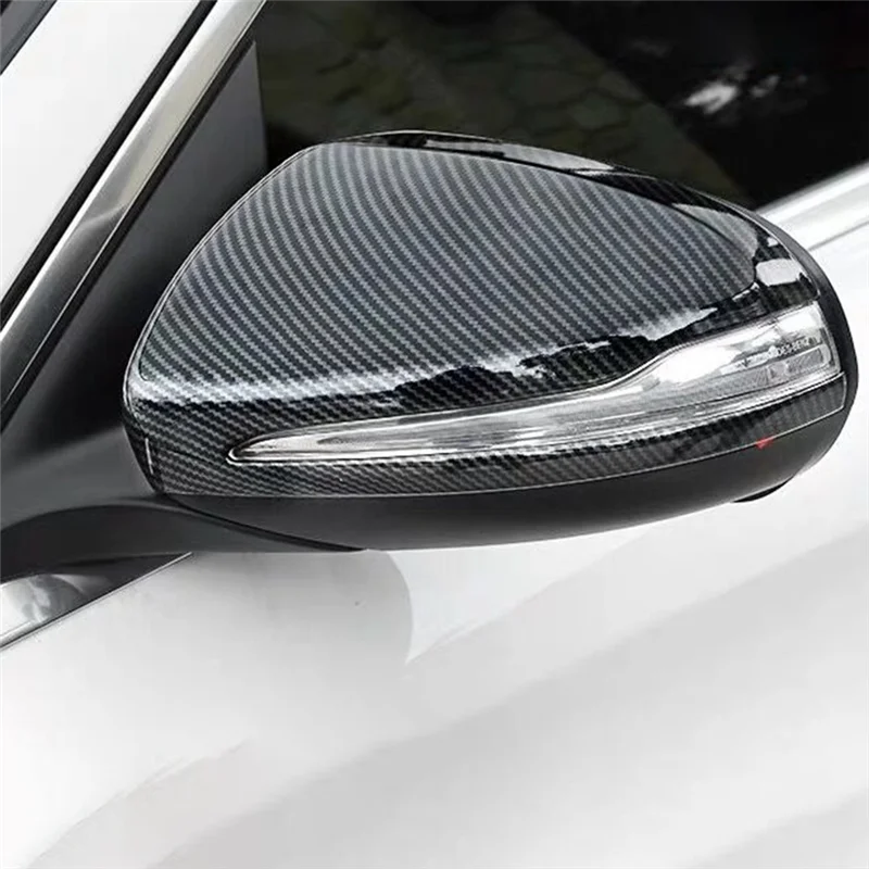 أجزاء غطاء الكسوة لمرآة الرؤية الخلفية RHD لـ C W205 E W213 GLC X253 2016-2023 أغطية مرايا الجناح الجانبية باللون الأسود