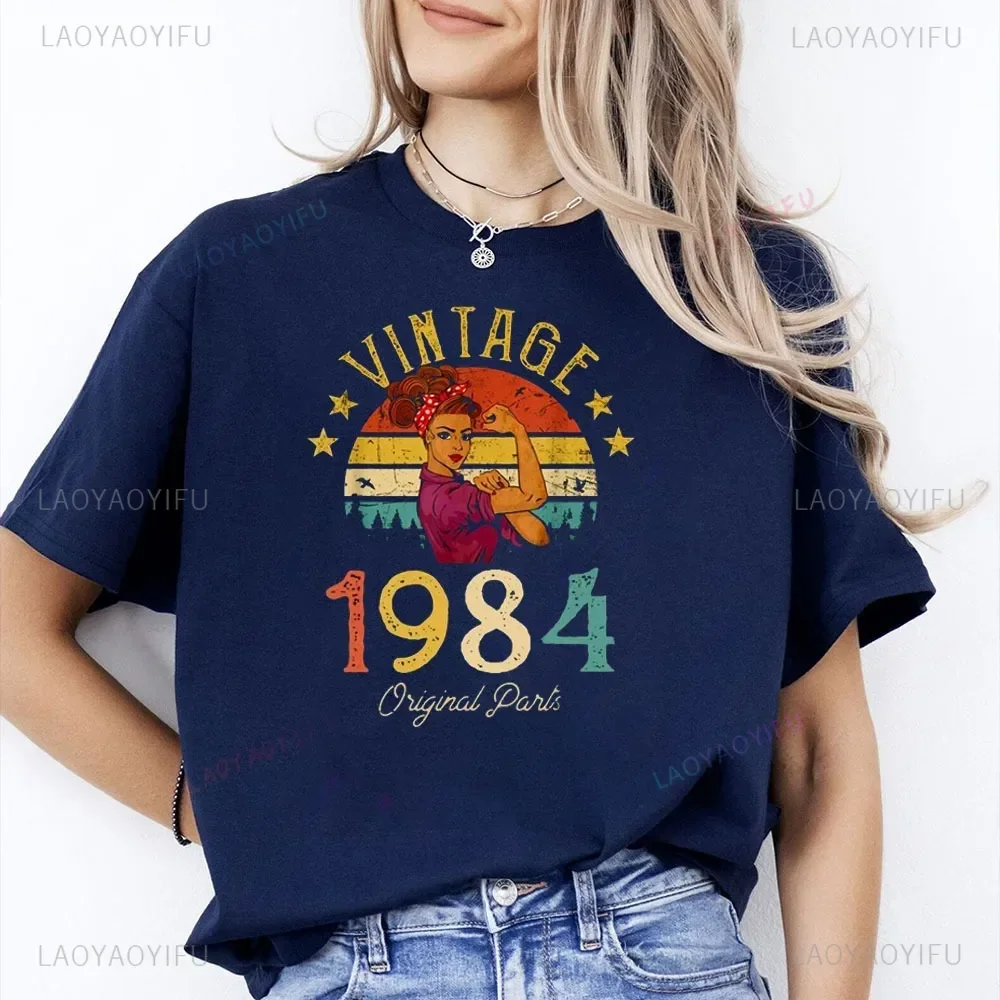 Funny 41th Birthday Cotton TShirt Fashion Print Casual Short Sleeve Male Tops Vintage 1984 Limited Edition Retro Unisex T-Shirt