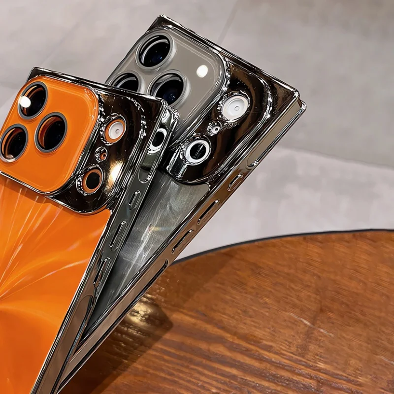 تصفيح الليزر أورورا CD الملمس المربعات الحال بالنسبة آيفون 17 16 15 14 13 برو ماكس زائد مع عدسة زجاجية فليم حماية غطاء الوفير #5