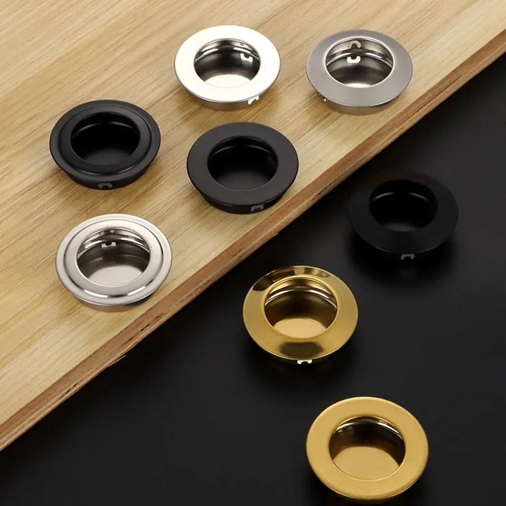 มือจับประตูตู้35มม. ลูกบิดตู้เสื้อผ้าลิ้นชักวงกลมสแตนเลสที่มองไม่เห็นอุปกรณ์ perabot rumah