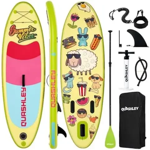 Kids Iatable Paddle Boards,Stand Up Paddle Board for Children with Adjustable Paddle,Pump,Leash & Backpack for