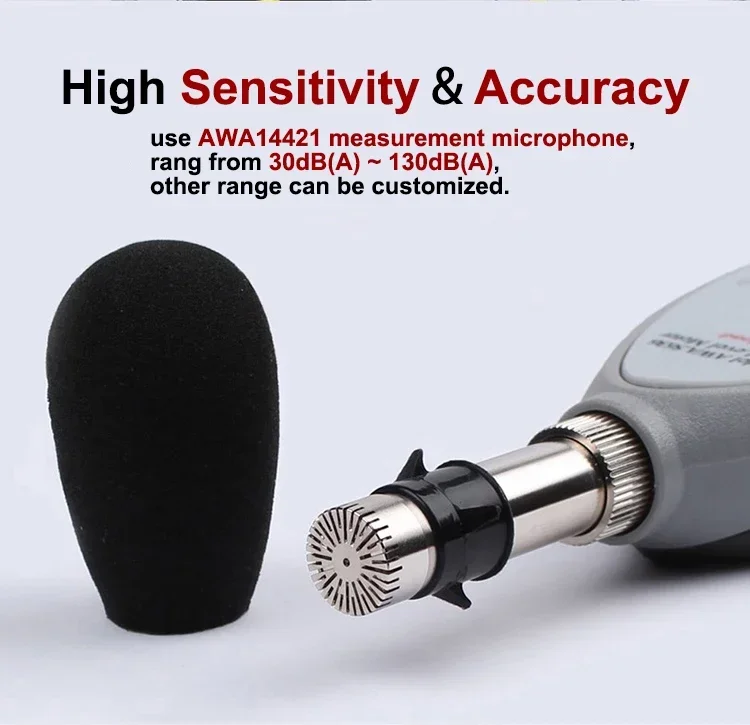 Max/Min/Data Hold noise sound level meter decibel meter USB AWA 5636-4 type Class 2 Audio Noise Volume Measuring Monitoring