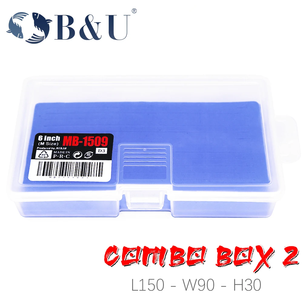 B&U Fishing Box Large Capacity Slim EVA Foam Fly Box Clear Lid Fishing Tackle Box Fishing Accessories Lure Hook Boxes Storage