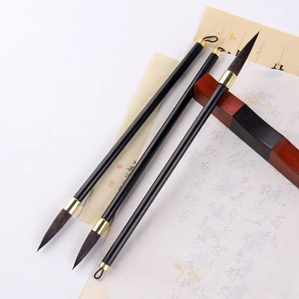 Oil Watercolor Chinese Calligraphy Brush Oil Painting Wolf Hair Scriptures Writing Brush Wood Art Paint Brush Student