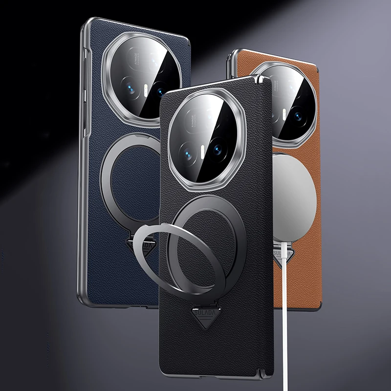 

Case for Honor Magic V5 V3 VS3 Luxury Magnetic Rotating Bracket Leather all inclusive Shockproof Mobile Phone Case Cover