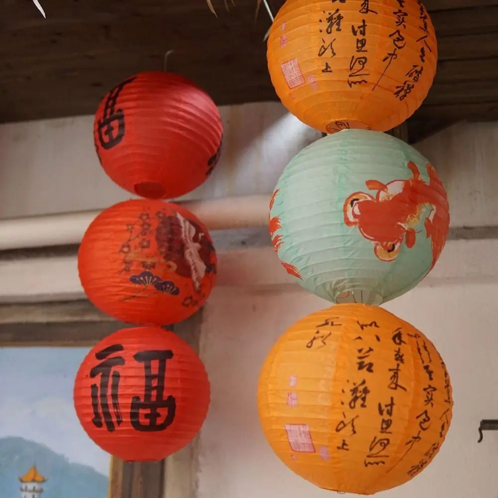 

3D Mid-Autumn Festival Lantern Round Flower Lamp Paper Chinese Mid Autumn Lantern Paper Lantern Handmade