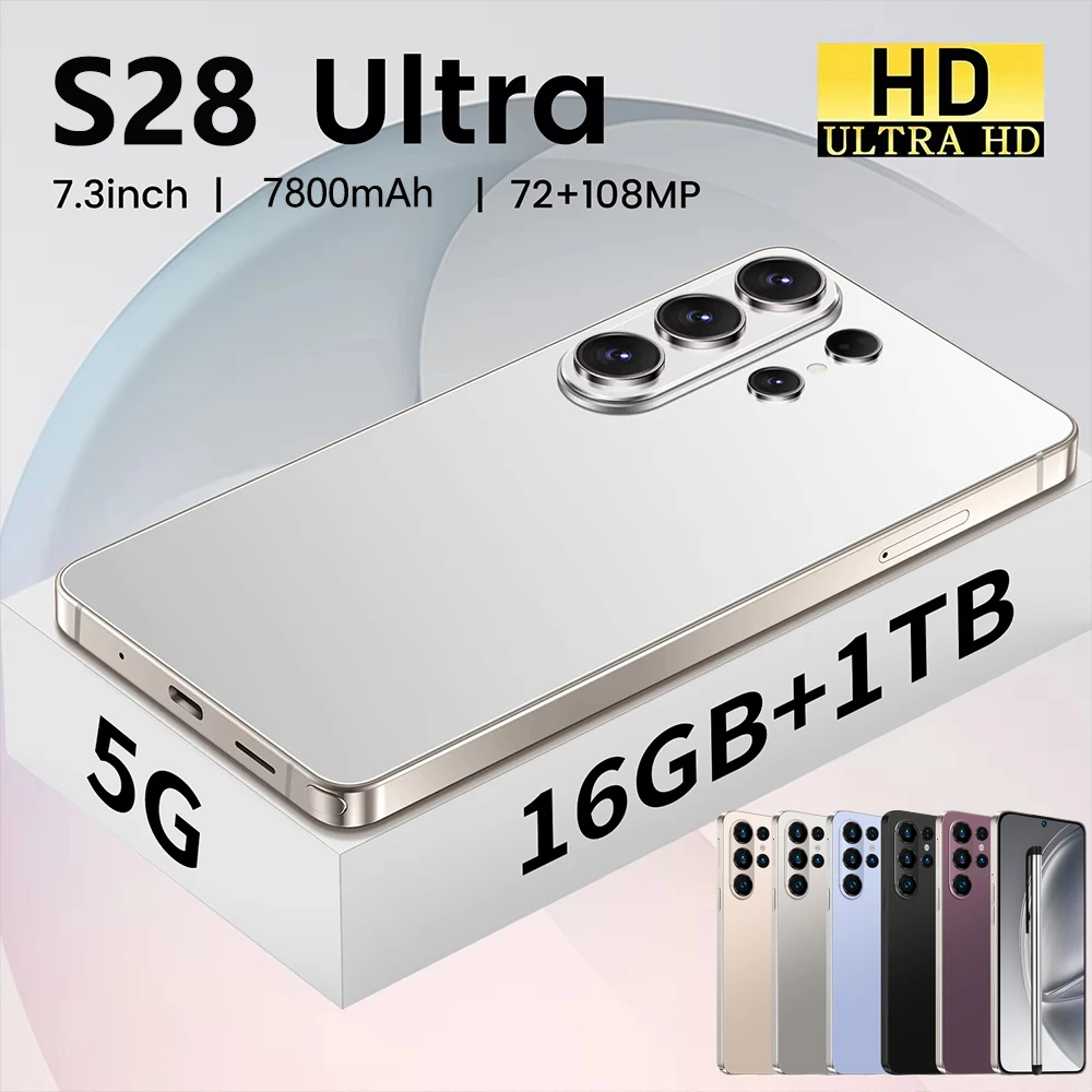 

2026 NEW Global Version S28 Ultra 4G 5G Dual Card Dual Standby System Original Intelligent 7.3inch 7800mAh Battery Arrival