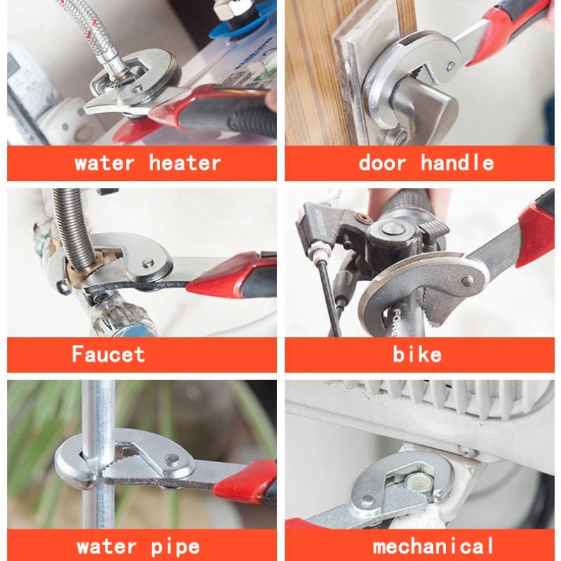 6-32mm Multifunctional Universal Open Pipe Pliers, Hardware Manual Tools, Double Headed Stainless Steel Anti Slip Wrench