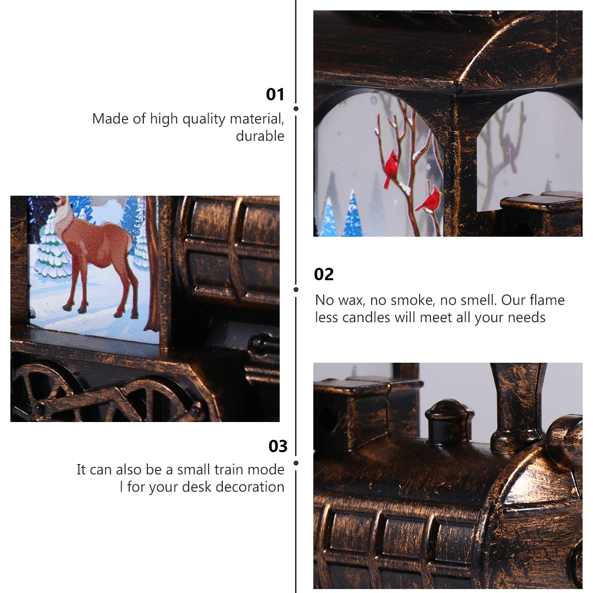 

1pc Train Christmas Decorative Wind Decorative Light Light Led Bronze Wall Hanging Home Party Decoration