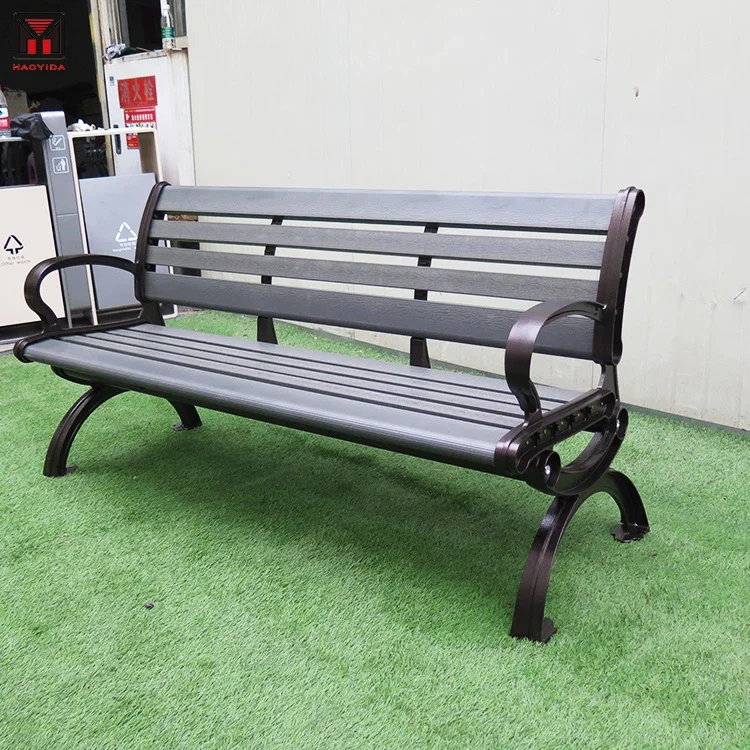 Factory Customized Patio Benches Farmhouse Garden Bench Outdoor Steel Wood Garden Bench For Traditional Park Long Chairs