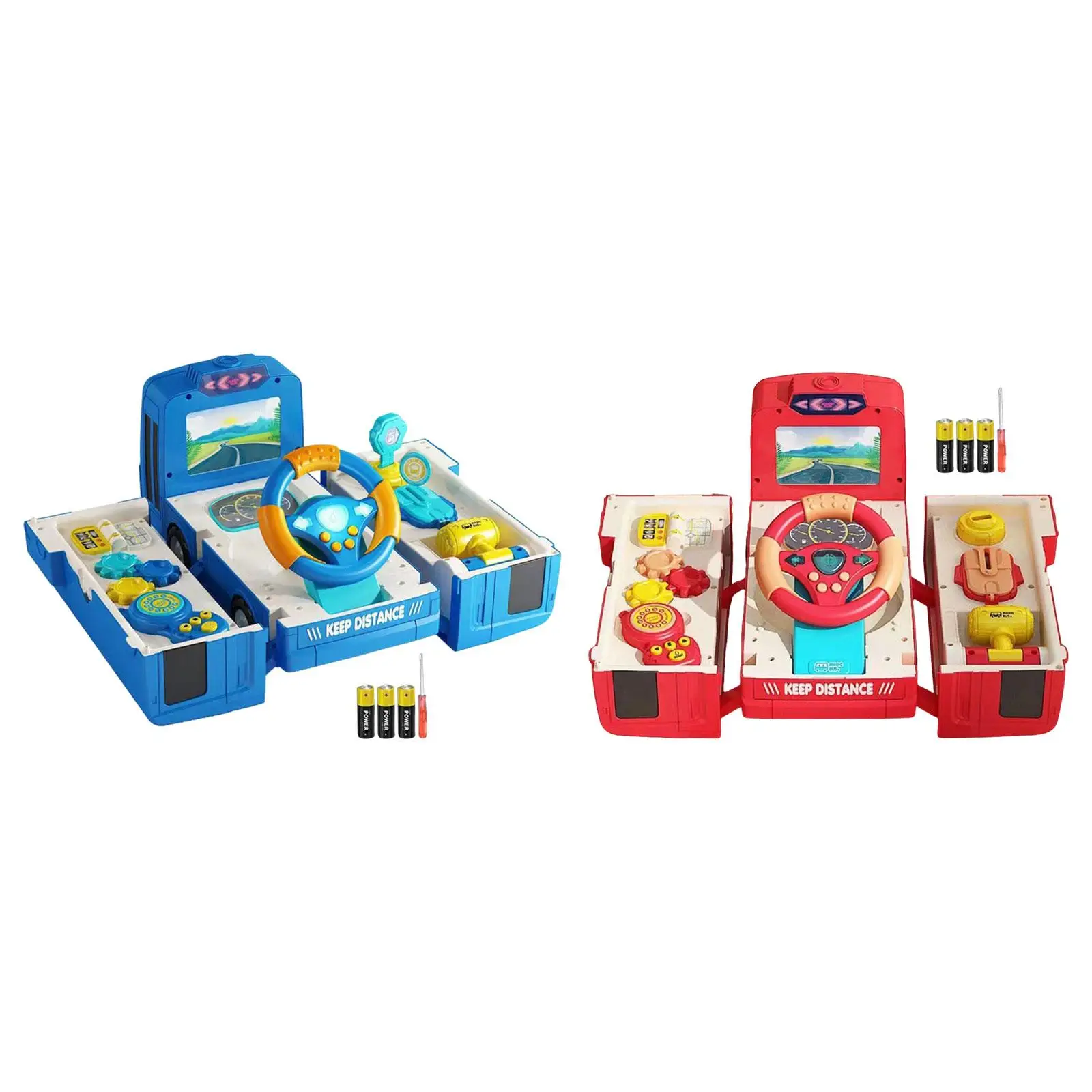 Bus Toy Steering Wheel Toy Interactive for Children 3-5 Years Old Toddlers