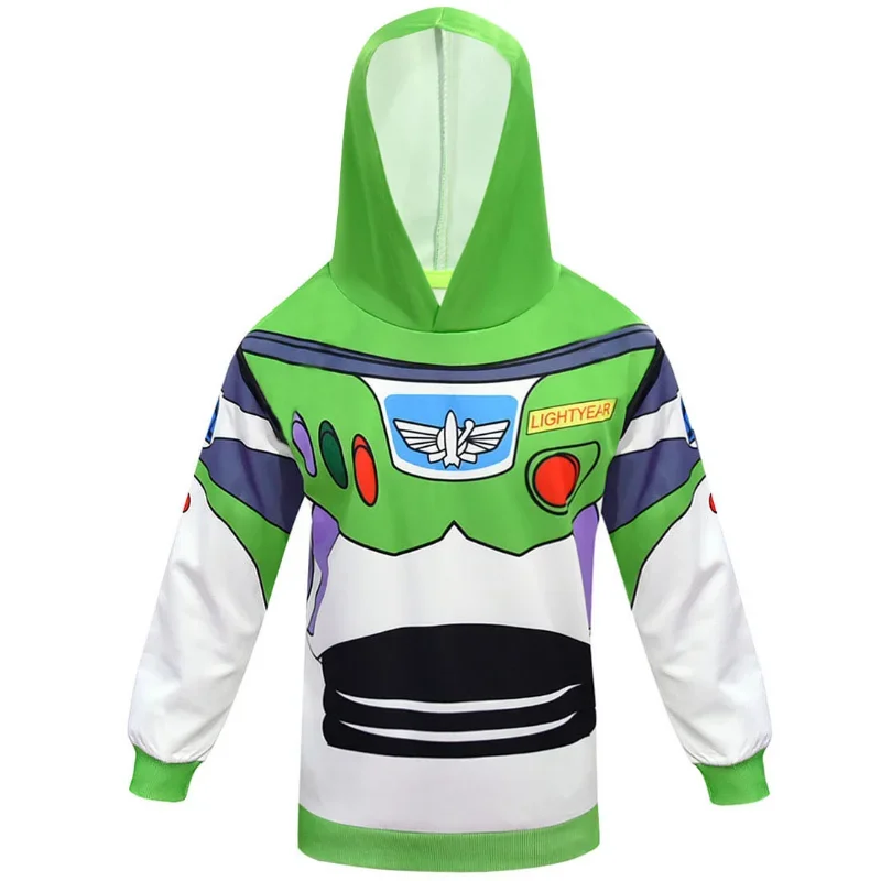 Toy Story Boys/Girls Hooded Buzz Lightyear Woody GabbyCartoon Dinosaur Hoodie Long Sleeve Casual Spring/Fall Pullover Hoodie