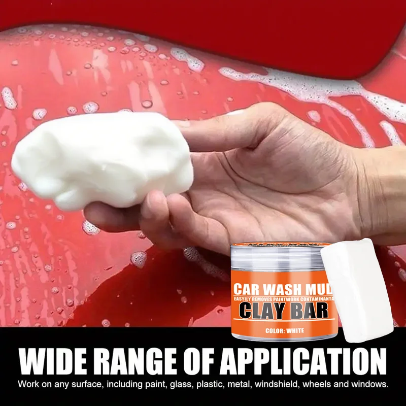 Barre d'argile blanche pour lavage de voiture - Décontamination sûre de la peinture, élimine la poussière de fer, la peinture qui s'est écrasée et les taches tenaces