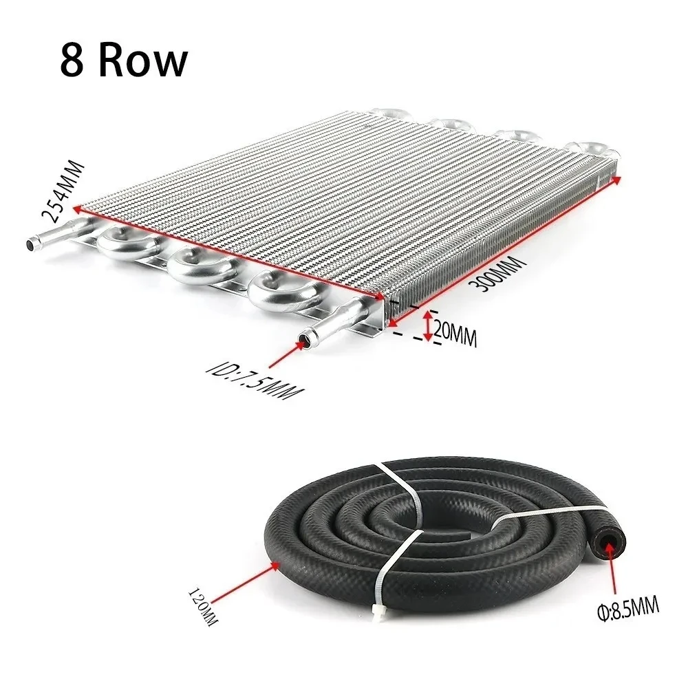 Raffreddamento dell\'olio del radiatore della trasmissione in alluminio universale a 8 file + Kit di raffreddamento della ventola sottile dell\'aria