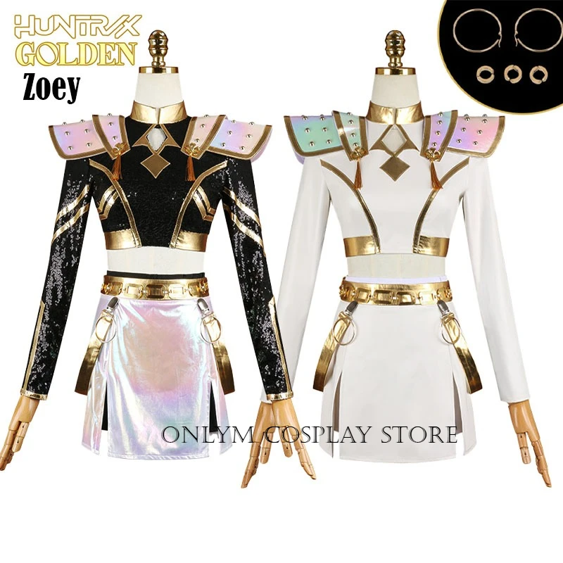 

Zoey Kpop Demon Hunters Cosplay Costume Zoey Golden Cosplay Rumi Mira Cosplay Stage Outfit Halloween Role Play Uniform Women